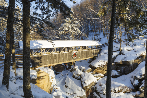 Sentinel Pine Covered Bridge - Franconia Notch New Hampshire Print