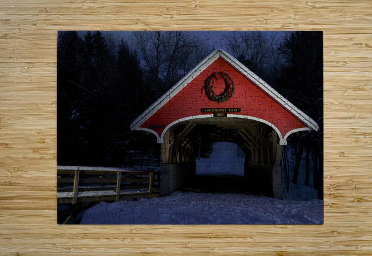 Flume Covered Bridge - Franconia Notch New Hampshire ScenicNH Photography Puzzle printing