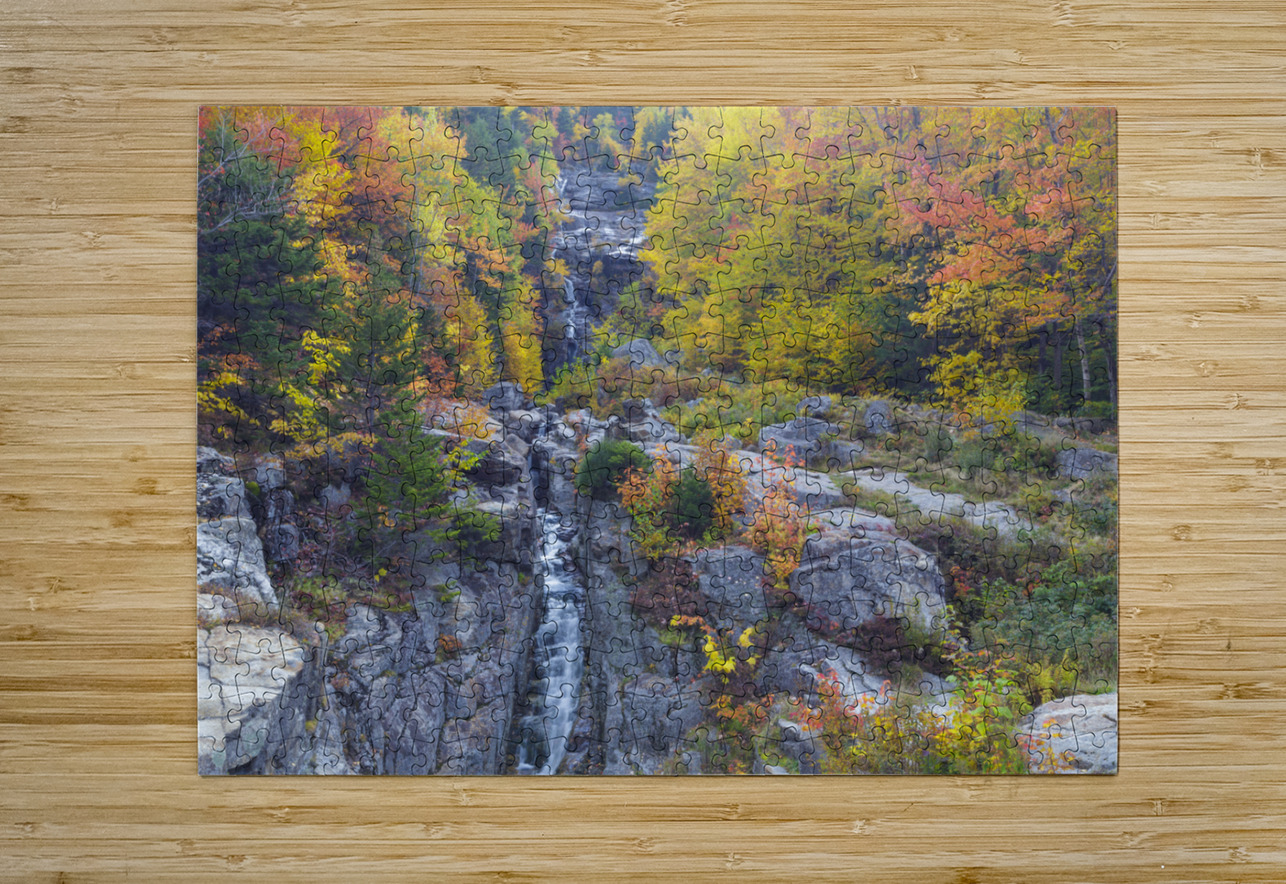 Silver Cascade - Crawford Notch New Hampshire  ScenicNH Photography Puzzle printing