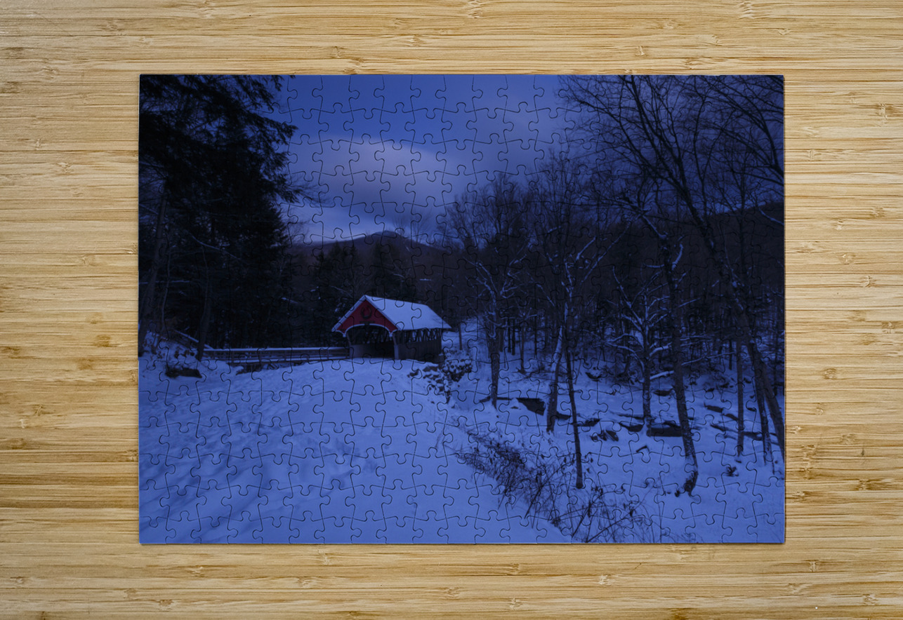 Flume Covered Bridge - Franconia Notch State Park New Hampshire ScenicNH Photography Puzzle printing